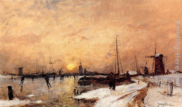 Johan Barthold Jongkind Skaters at Dordrecht